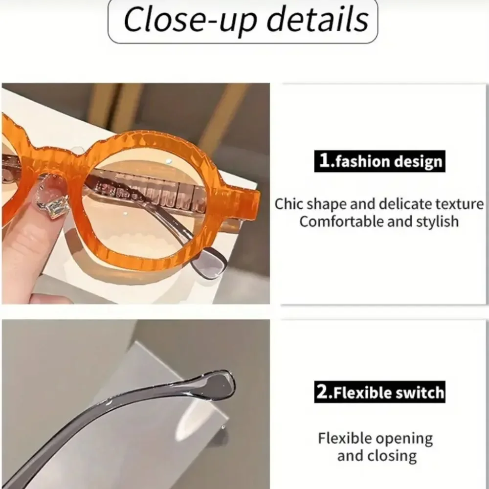 Ladies Bold Orange Round Sunglasses